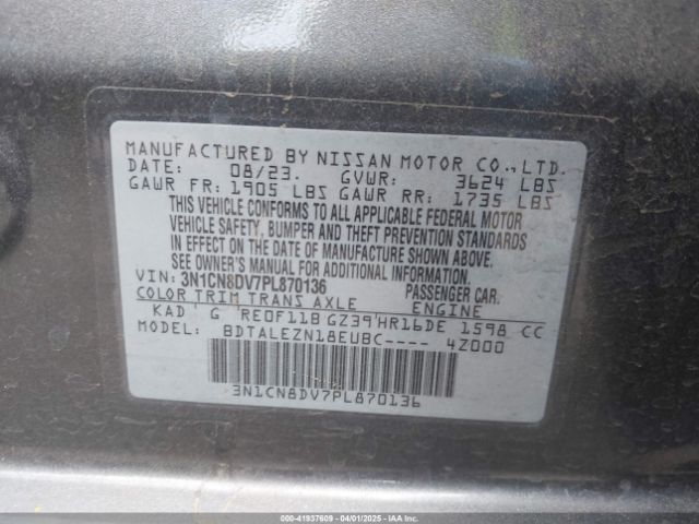 3N1CN8DV7PL870136 Nissan Versa 1.6 S Xtronic Cvt