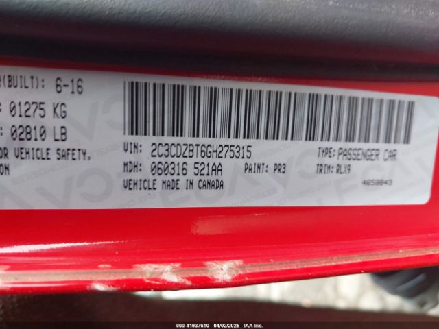 2016 DODGE CHALLENGER 2C3CDZBT6GH275315 Photo 8
