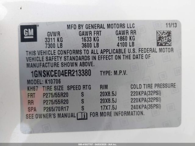 1GNSKCE04ER213380 Chevrolet Tahoe Ltz