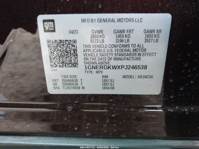 1GNERGKWXPJ246538 Chevrolet Traverse Fwd Lt Cloth