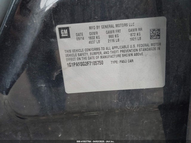 1G1PA5SG2F7105750 Chevrolet Cruze Ls Auto