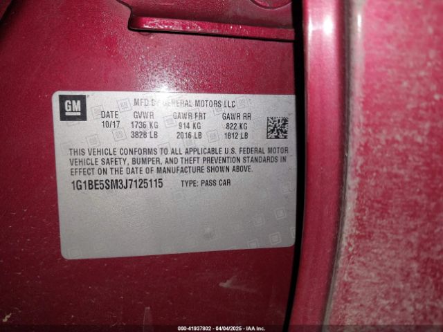 1G1BE5SM3J7125115 Chevrolet le2 -di: direct injection, vvt: variable valve timing, gen, alum