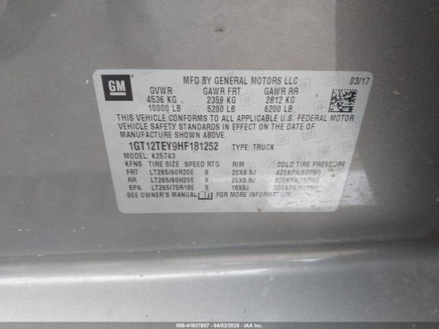 1GT12TEY9HF181252 GMC Sierra 2500hd Slt
