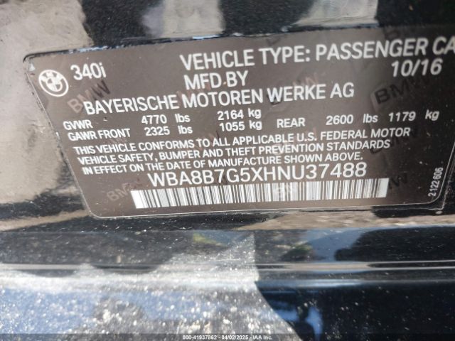2017 BMW 340I WBA8B7G5XHNU37488 Photo 8