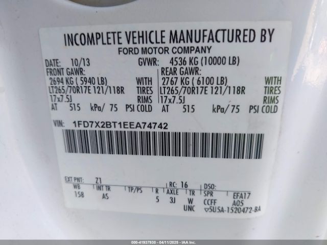 1FD7X2BT1EEA74742 Ford F-250 Xl