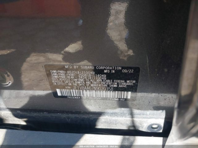 JF1VBAA67N9020358 Subaru WRX