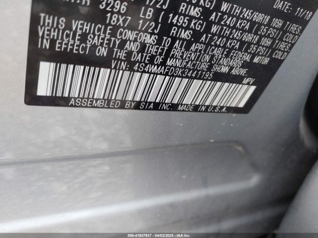 4S4WMAFD3K3441195 Subaru Ascent Premium