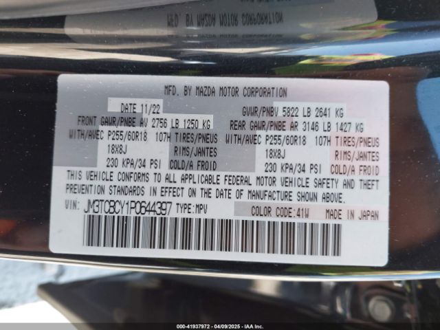 JM3TCBCY1P0644397 Mazda Cx-9 Touring