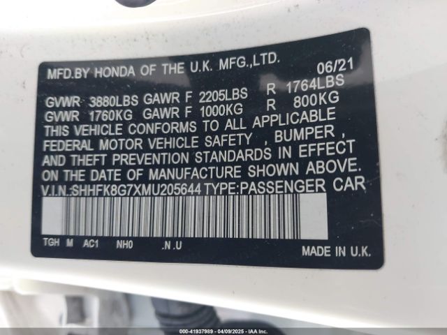SHHFK8G7XMU205644 Honda Civic Type R Touring