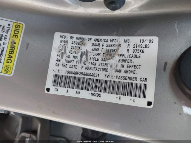 2010 ACURA TL 19UUA8F25AA004631 Photo 8