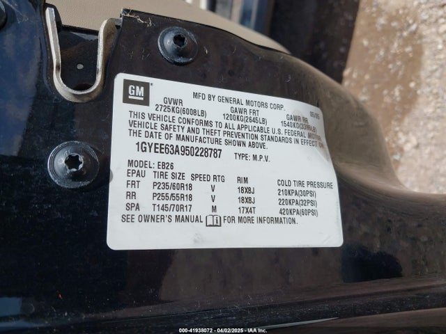 2005 CADILLAC SRX 1GYEE63A950228787 Photo 8