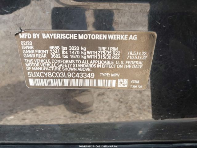 5UXCY8C03L9C43349 BMW X6 M50i