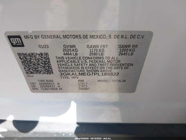 3GKALMEG7PL185822 GMC Terrain Fwd Sle
