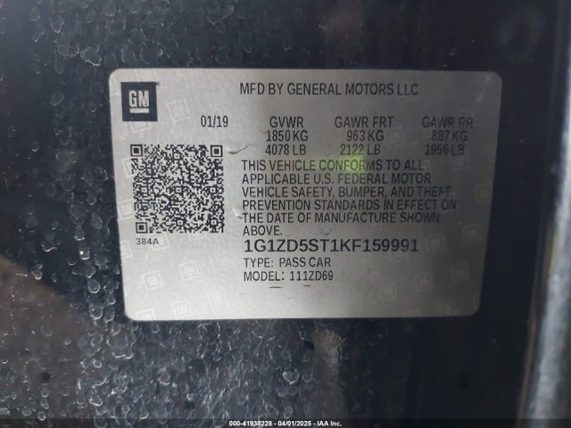 1G1ZD5ST1KF159991 Chevrolet MALIBU LT