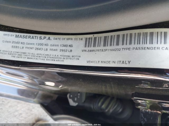 ZAM57RTA3F1144232 Maserati Ghibli S Q4