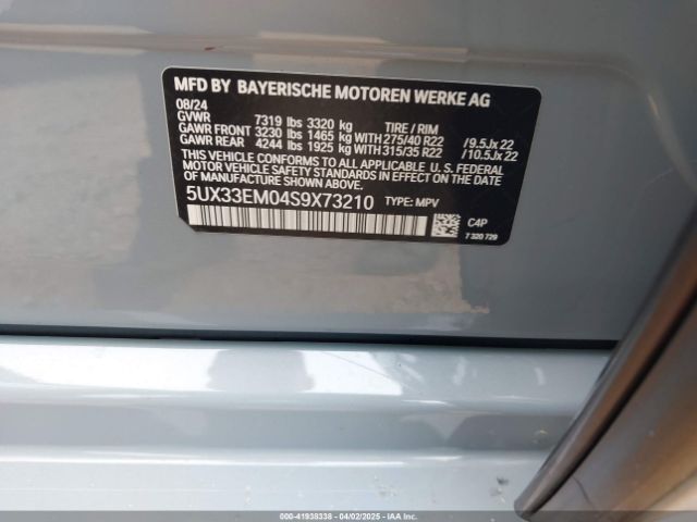 5UX33EM04S9X73210 BMW X7 M60i