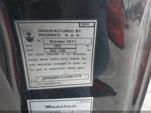 2012 MASERATI GRANTURISMO ZAM45MLA1C0061579 Photo 8