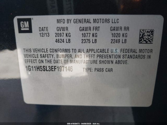 1G11H5SL3EF197146 Chevrolet Malibu 1lz
