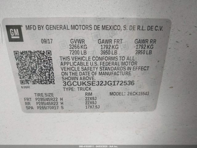 2018 CHEVROLET SILVERADO 1500 3GCUKSEJ2JG172536 Photo 8