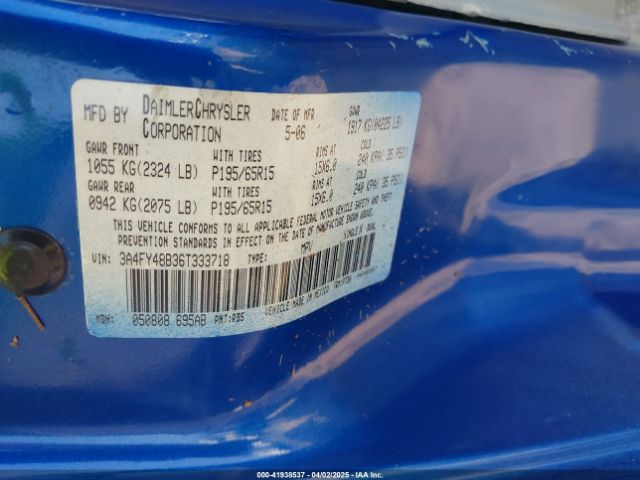 2006 CHRYSLER PT CRUISER 3A4FY48B36T333718 Photo 8
