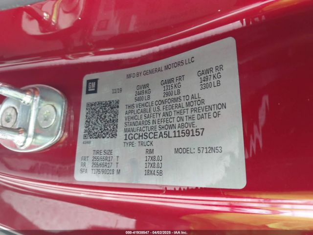 1GCHSCEA5L1159157 Chevrolet Colorado 2wd  Long Box Lt