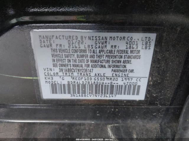 3N1AB8CV7NY236147 Nissan Sentra Sv Xtronic Cvt