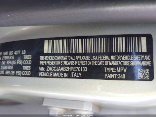 ZACCJAAB2HPE70133 Jeep Renegade Sport Fwd