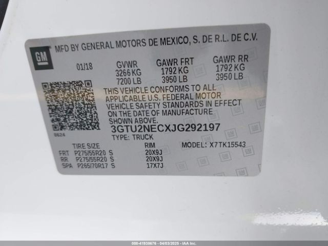 3GTU2NECXJG292197 GMC Sierra K1500 Slt