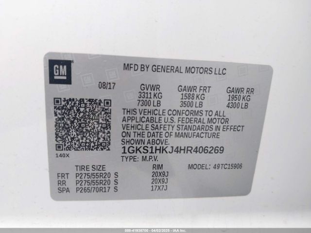 1GKS1HKJ4HR406269 GMC YUKON XL DENALI