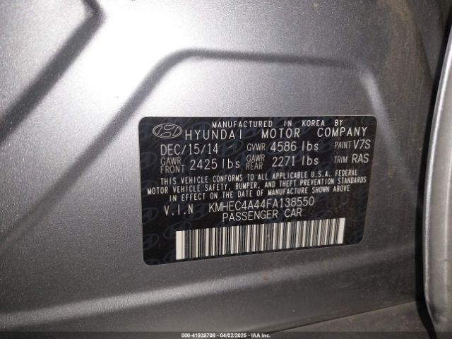KMHEC4A44FA138550 Hyundai SONATA HYBRID