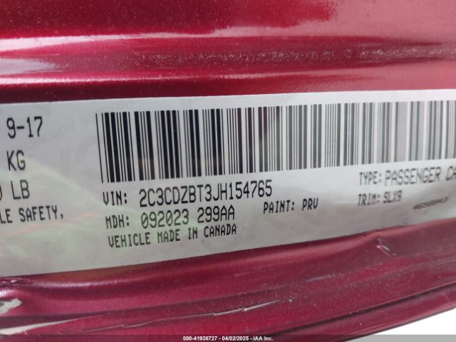 2C3CDZBT3JH154765 Dodge Challenger R/t Plus Shaker