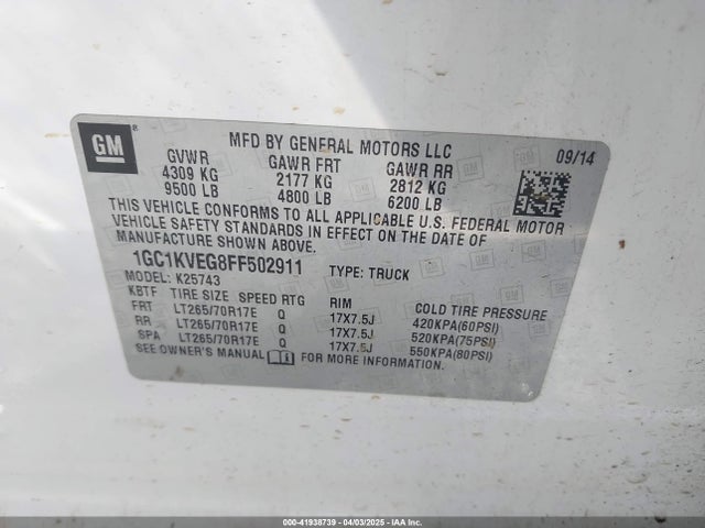 1GC1KVEG8FF502911 Chevrolet Silverado 2500hd Lt