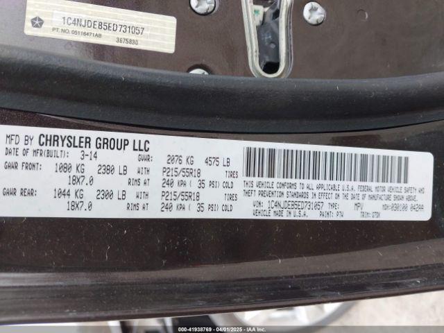 1C4NJDEB5ED731057 Jeep Compass Latitude
