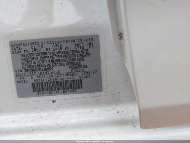 3N1CN8DVXLL864020 Nissan Versa S Xtronic Cvt