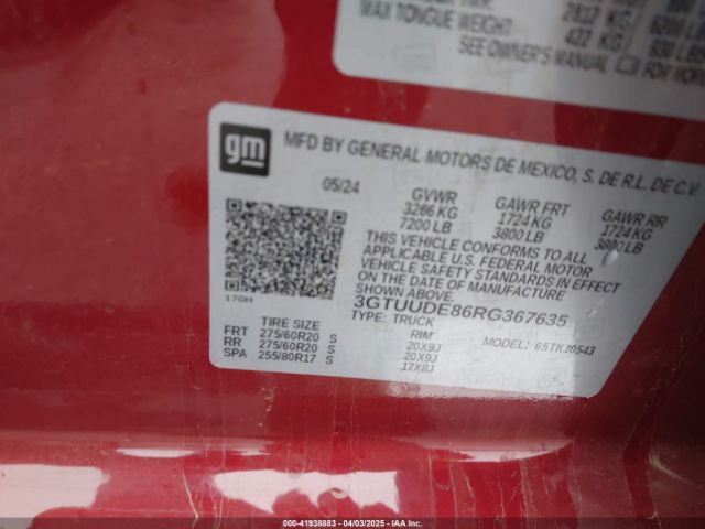 3GTUUDE86RG367635 GMC Sierra 1500 4wd  Short Box Slt
