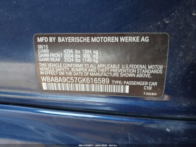WBA8A9C57GK616589 BMW 320i