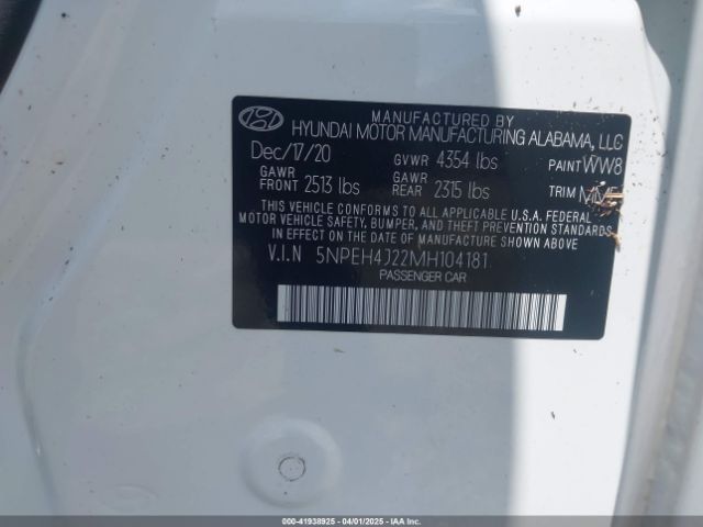 5NPEH4J22MH104181 Hyundai Sonata Limited