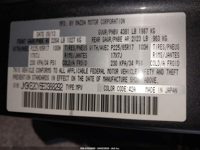 JM3KE2CY6E0388292 Mazda Cx-5 Touring
