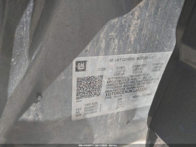 1GTG6CEN2K1102111 GMC CANYON SLE