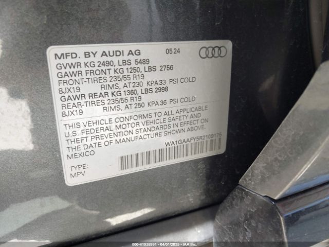 WA1GAAFY5R2109175 Audi Q5 Premium 45 Tfsi S Line Quattro