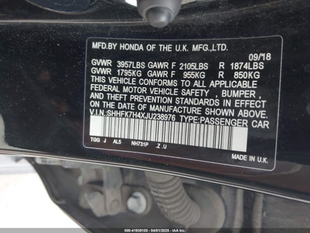 SHHFK7H4XJU238976 Honda Civic Sport