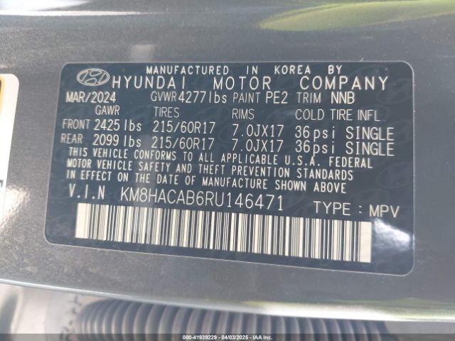 KM8HACAB6RU146471 Hyundai Kona Se