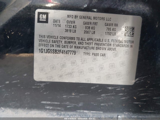 Chevrolet Sonic Rs Auto 2015 1G1JG5SB2F4147779 Image 9