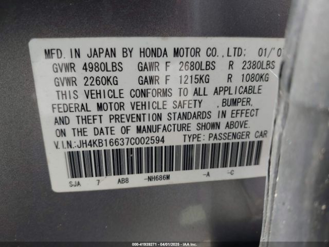 2007 ACURA RL JH4KB16637C002594 Photo 8