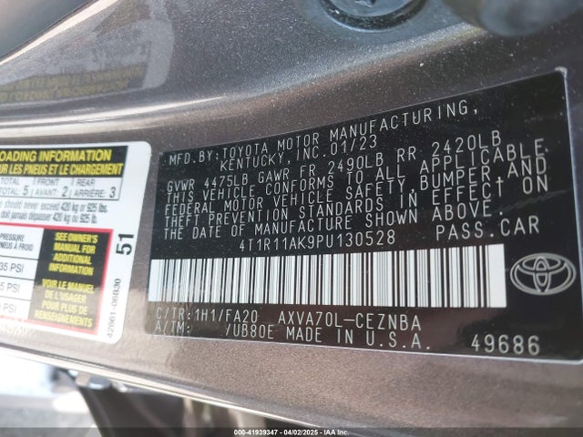 4T1R11AK9PU130528 Toyota CAMRY LE