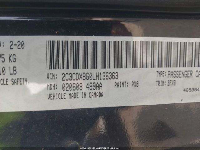 2020 DODGE CHARGER 2C3CDXBG0LH136363 Photo 8