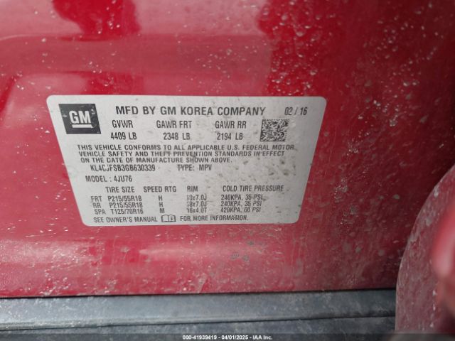 KL4CJFSB3GB630339 Buick Encore Convenience
