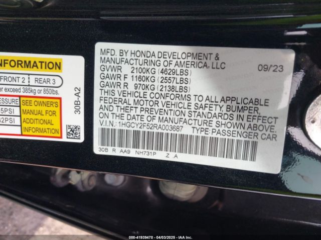 2024 HONDA ACCORD 1HGCY2F52RA003687 Photo 8