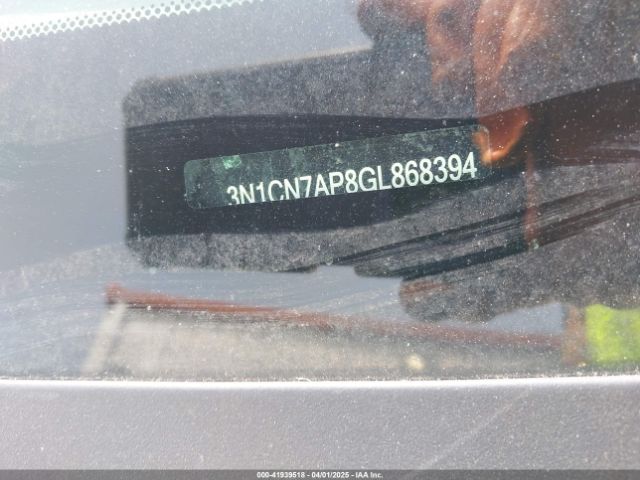 3N1CN7AP8GL868394 Nissan Versa 1.6 S/1.6 S+/1.6 Sl/1.6 Sv