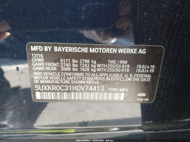 5UXKR0C31H0V74413 BMW X5 Xdrive35i
